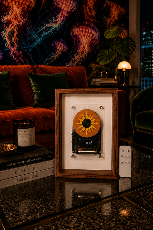 M1 Wood Frame CD Player — Wall-Mountable, Bluetooth & Rechargeable