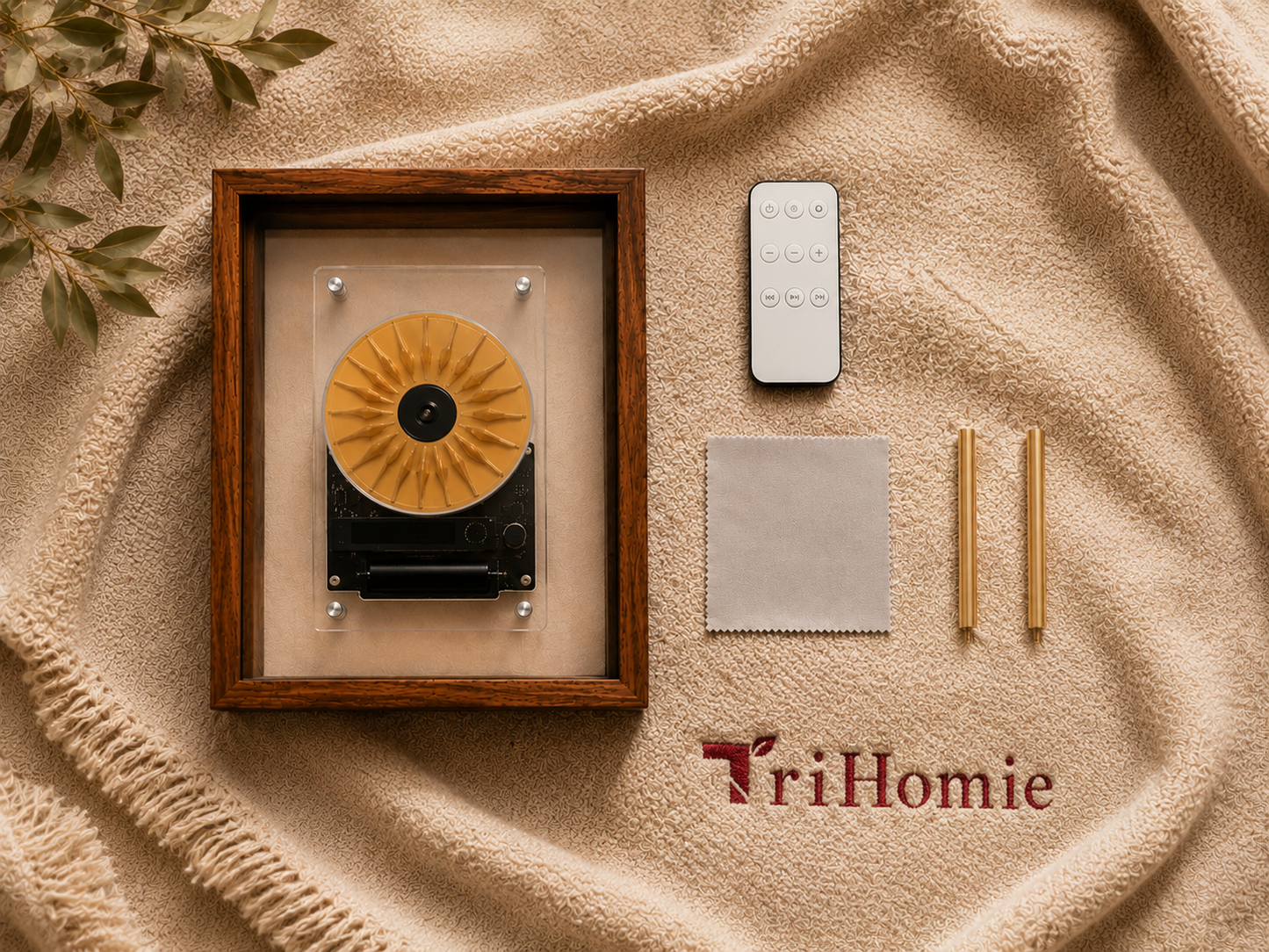 M1 Wood Frame CD Player — Wall-Mountable, Bluetooth & Rechargeable