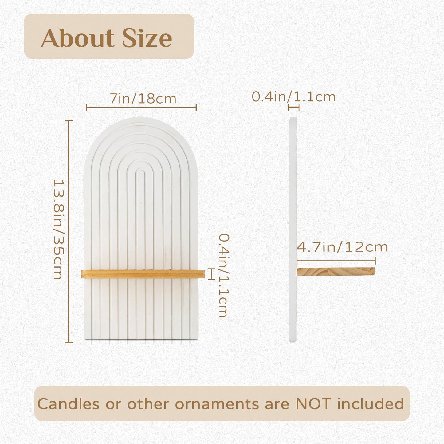 Candle holder on wooden wall, candle holder on wall, shelf, living room wall decoration, scented candle, wooden candle holder holder